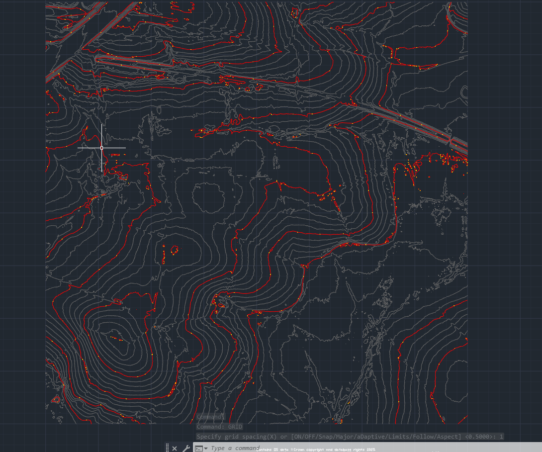 Contours Wales 1m